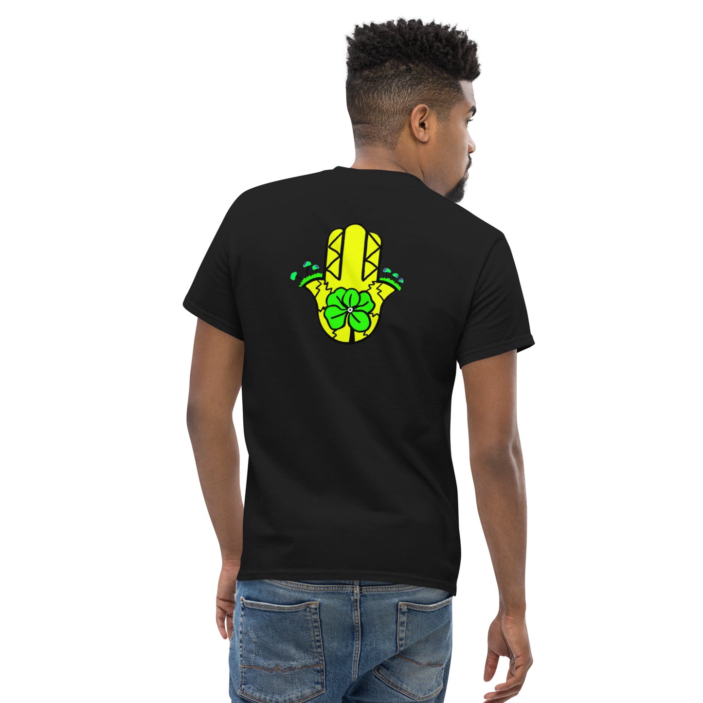 Whoami flower and hamsa hand men's classic tee