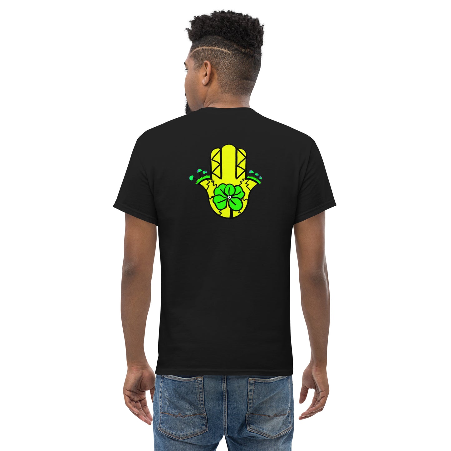 Whoami flower and hamsa hand men's classic tee