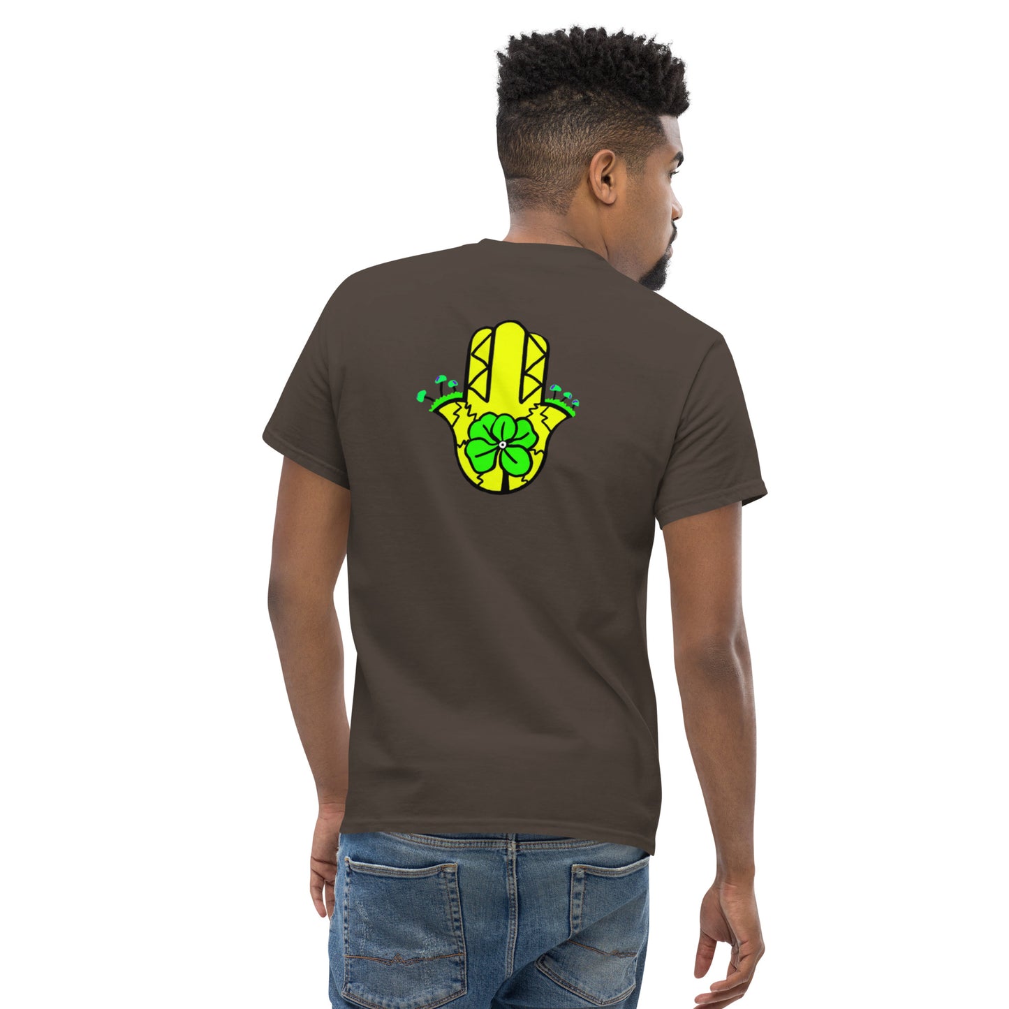 Whoami flower and hamsa hand men's classic tee