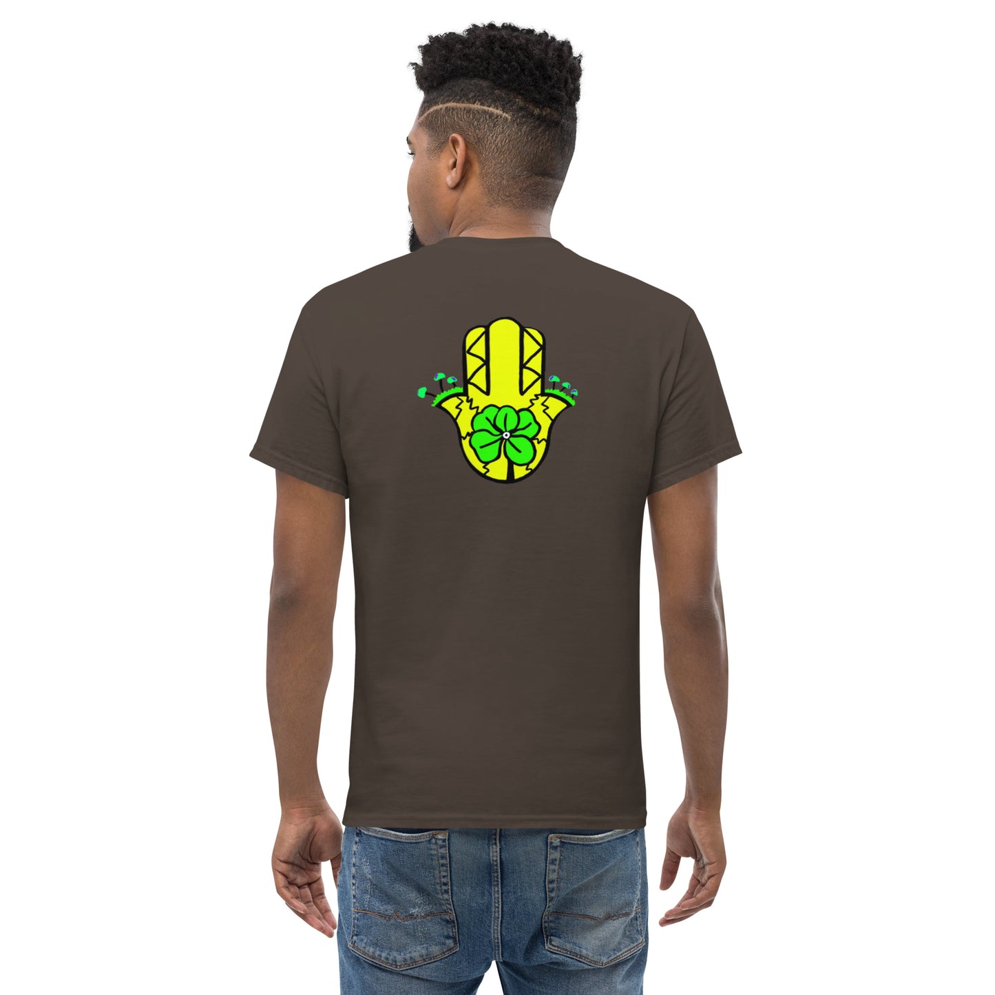 Whoami flower and hamsa hand men's classic tee