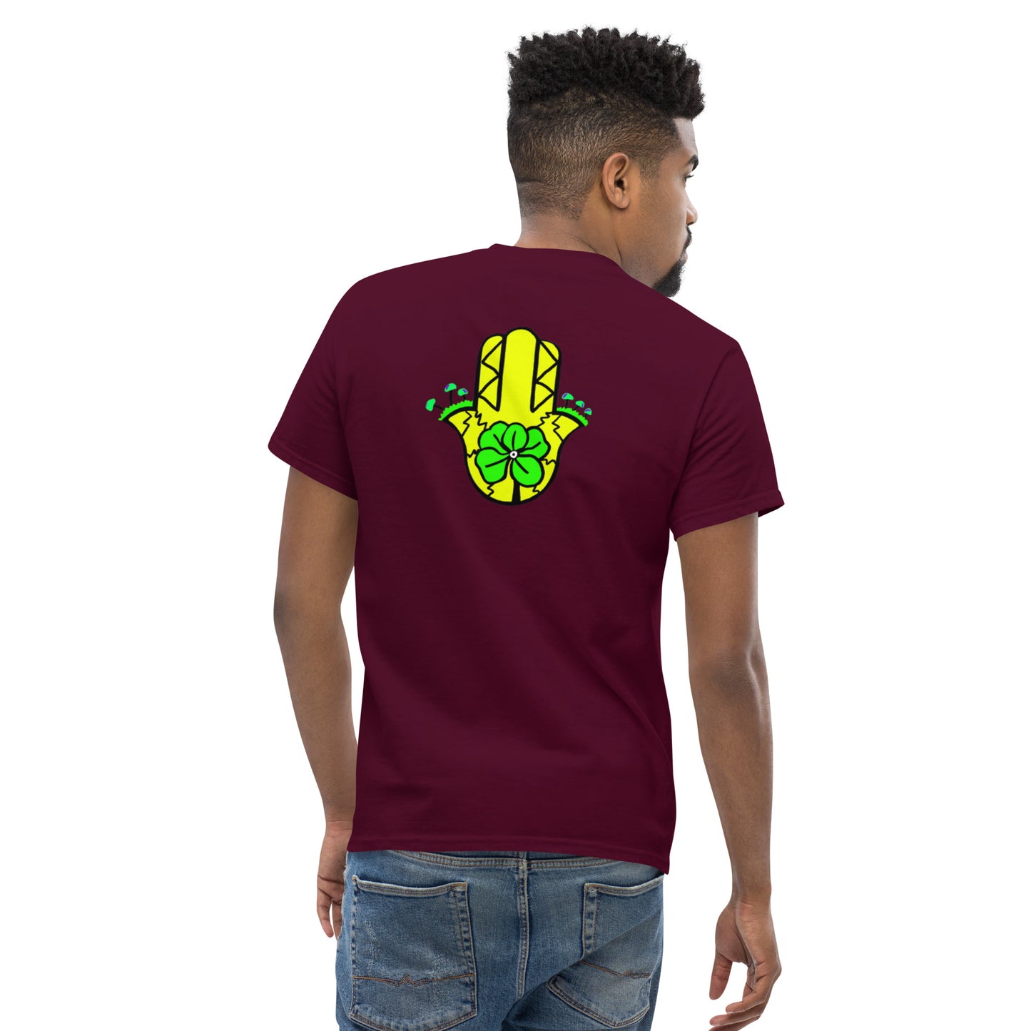Whoami flower and hamsa hand men's classic tee