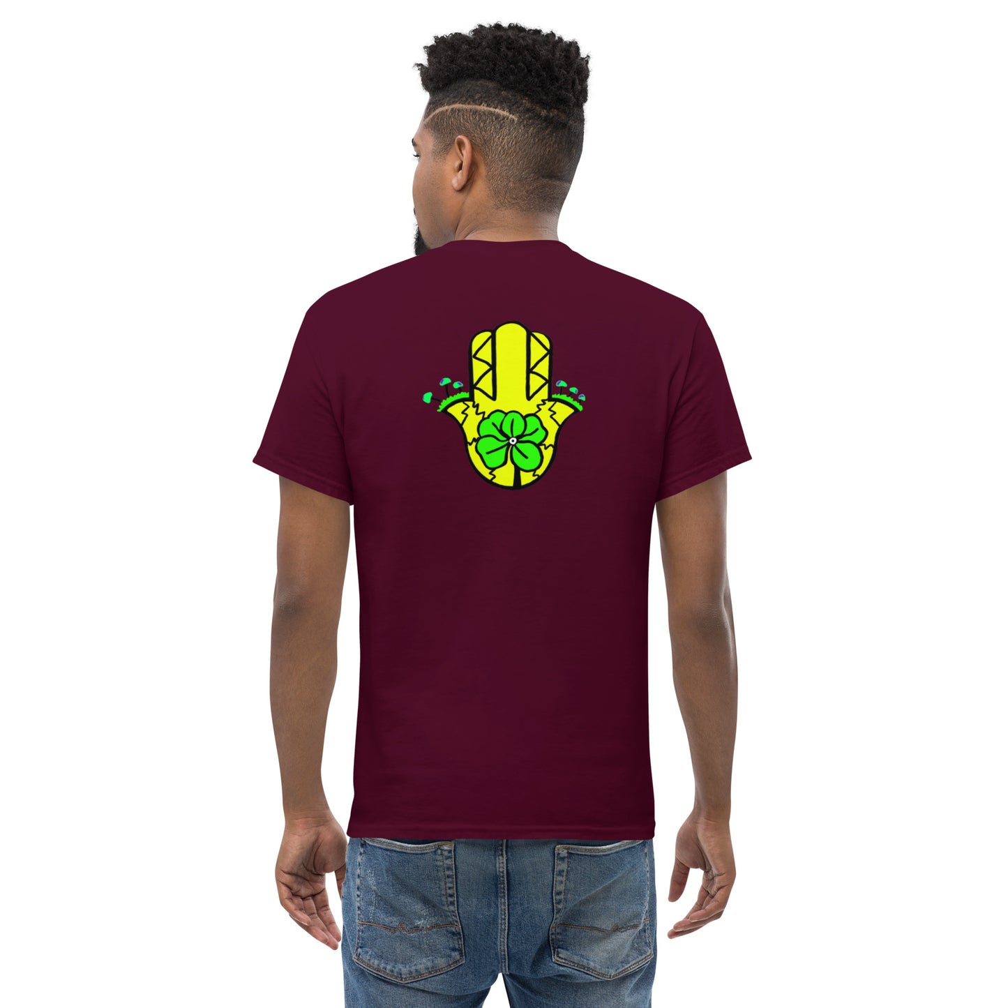 Whoami flower and hamsa hand men's classic tee