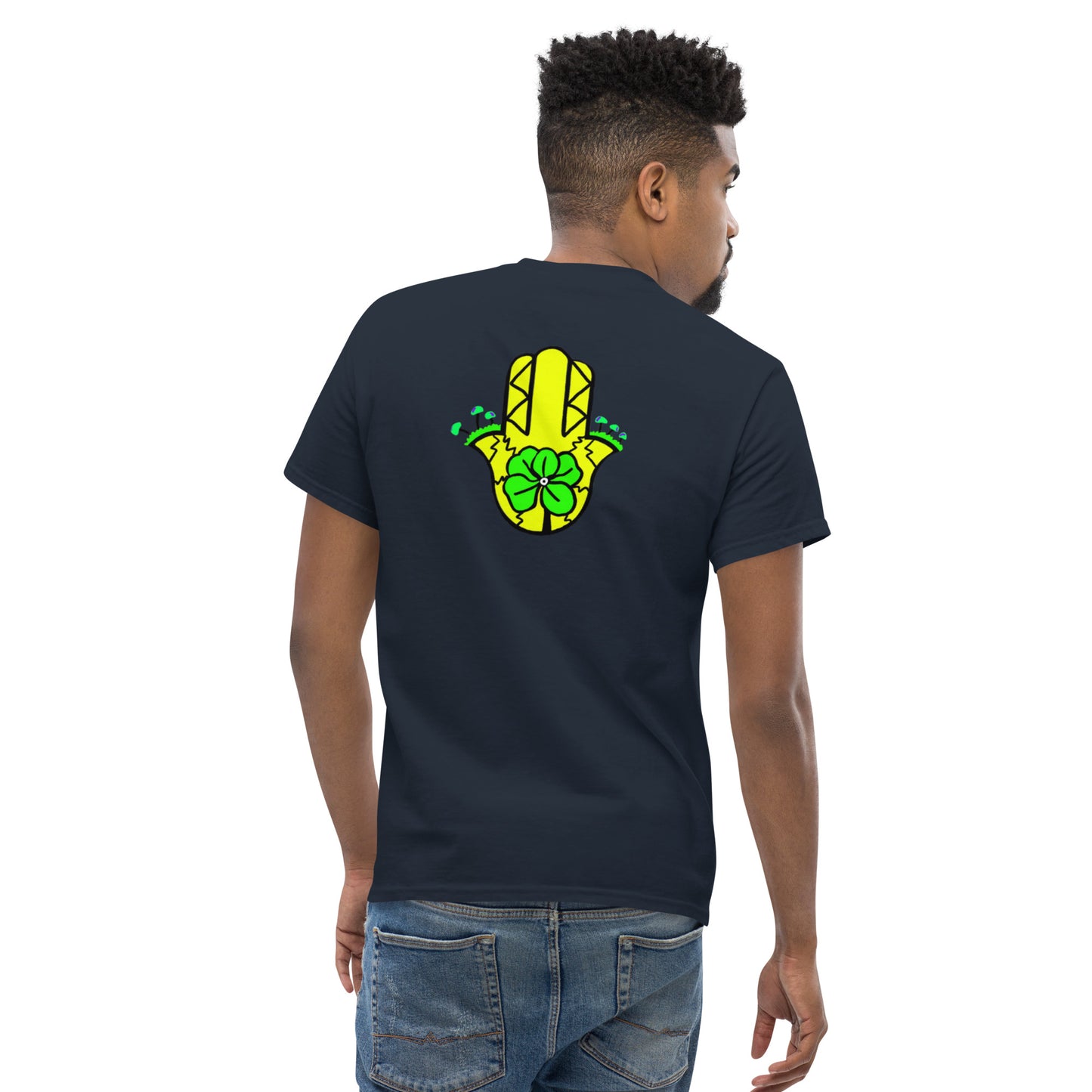 Whoami flower and hamsa hand men's classic tee