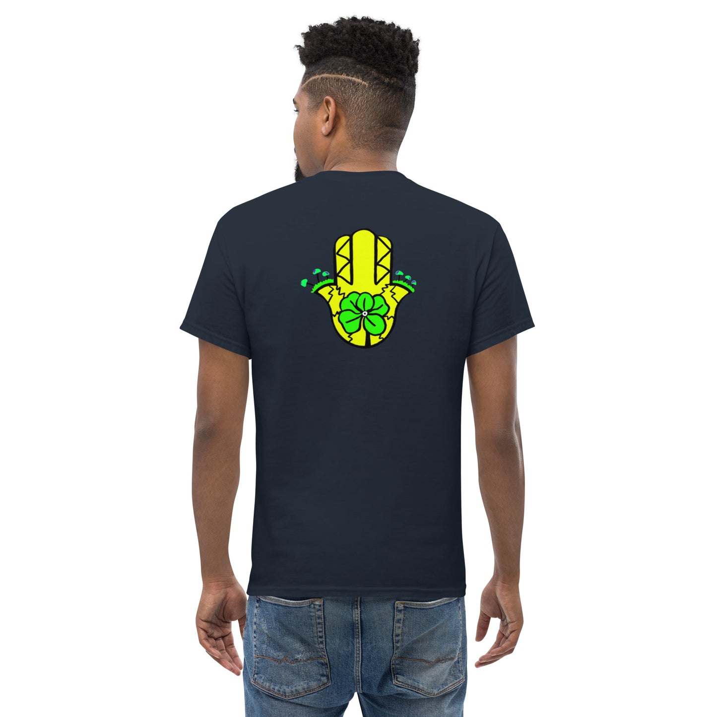 Whoami flower and hamsa hand men's classic tee