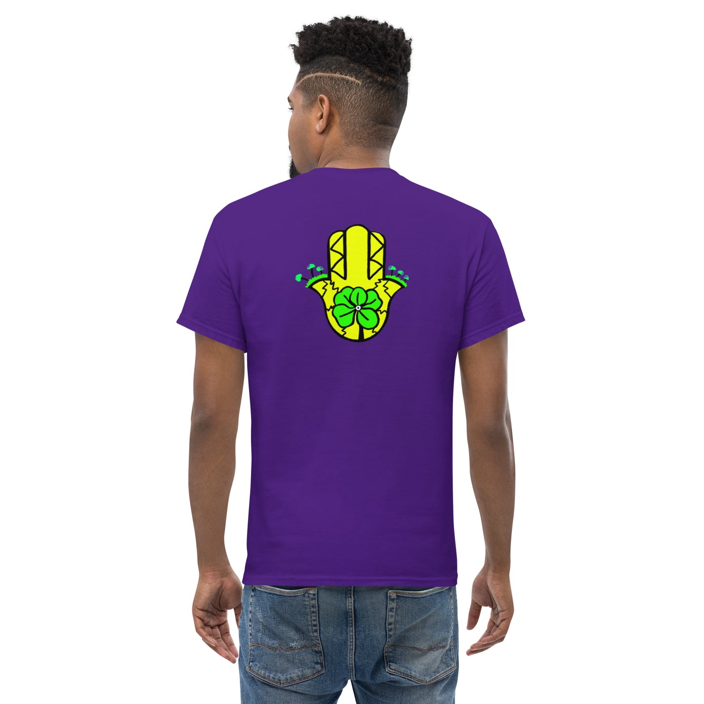 Whoami flower and hamsa hand men's classic tee