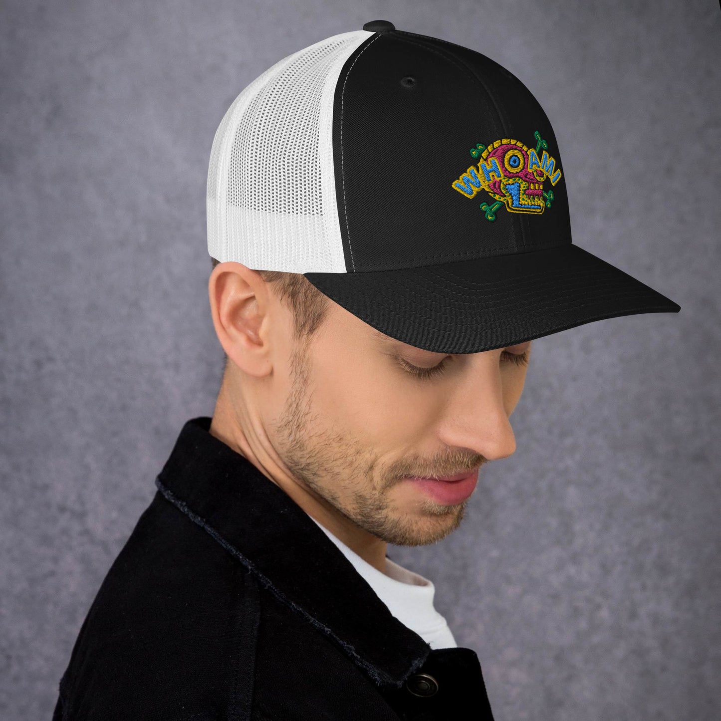 Whoami Skull and bones Trucker Cap