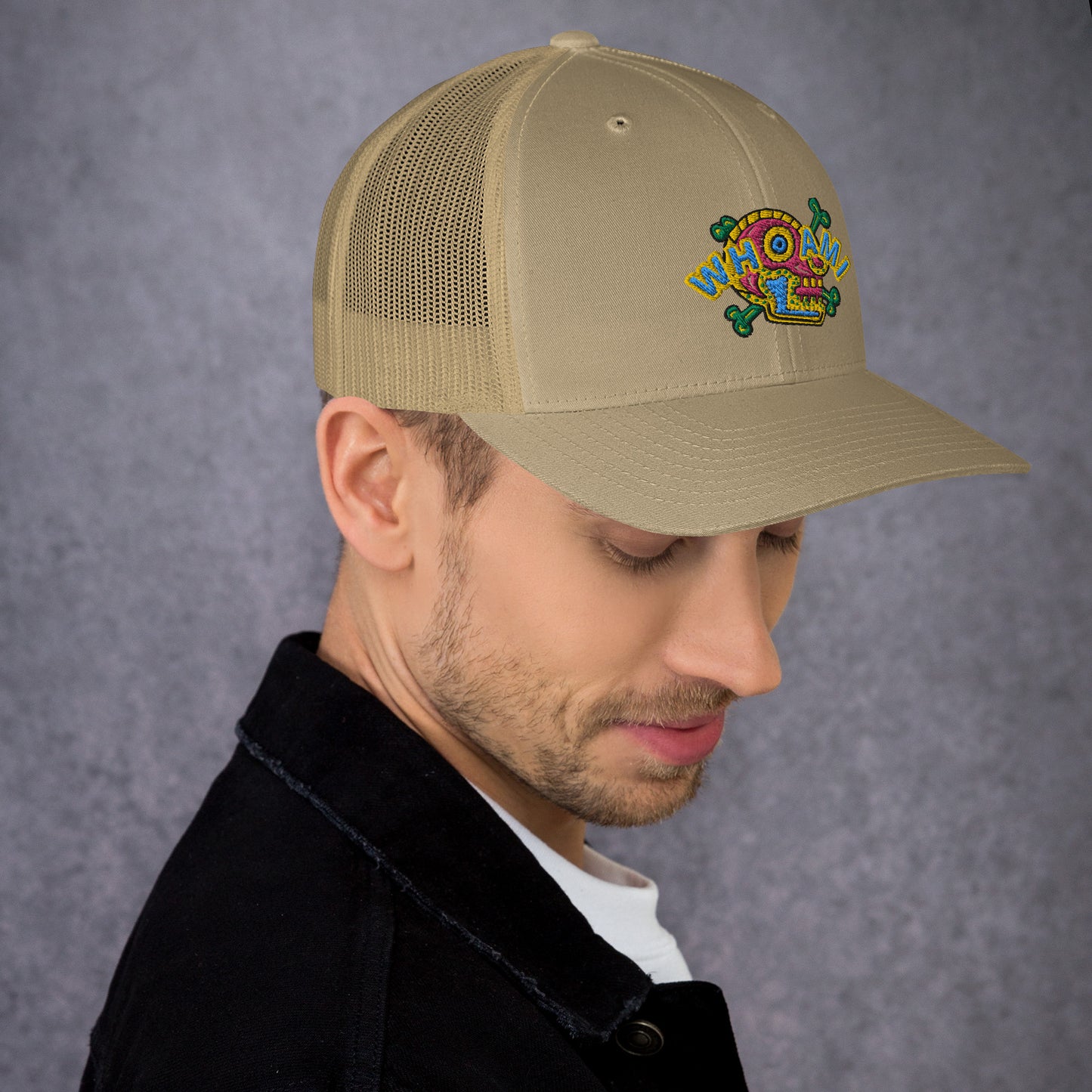 Whoami Skull and bones Trucker Cap