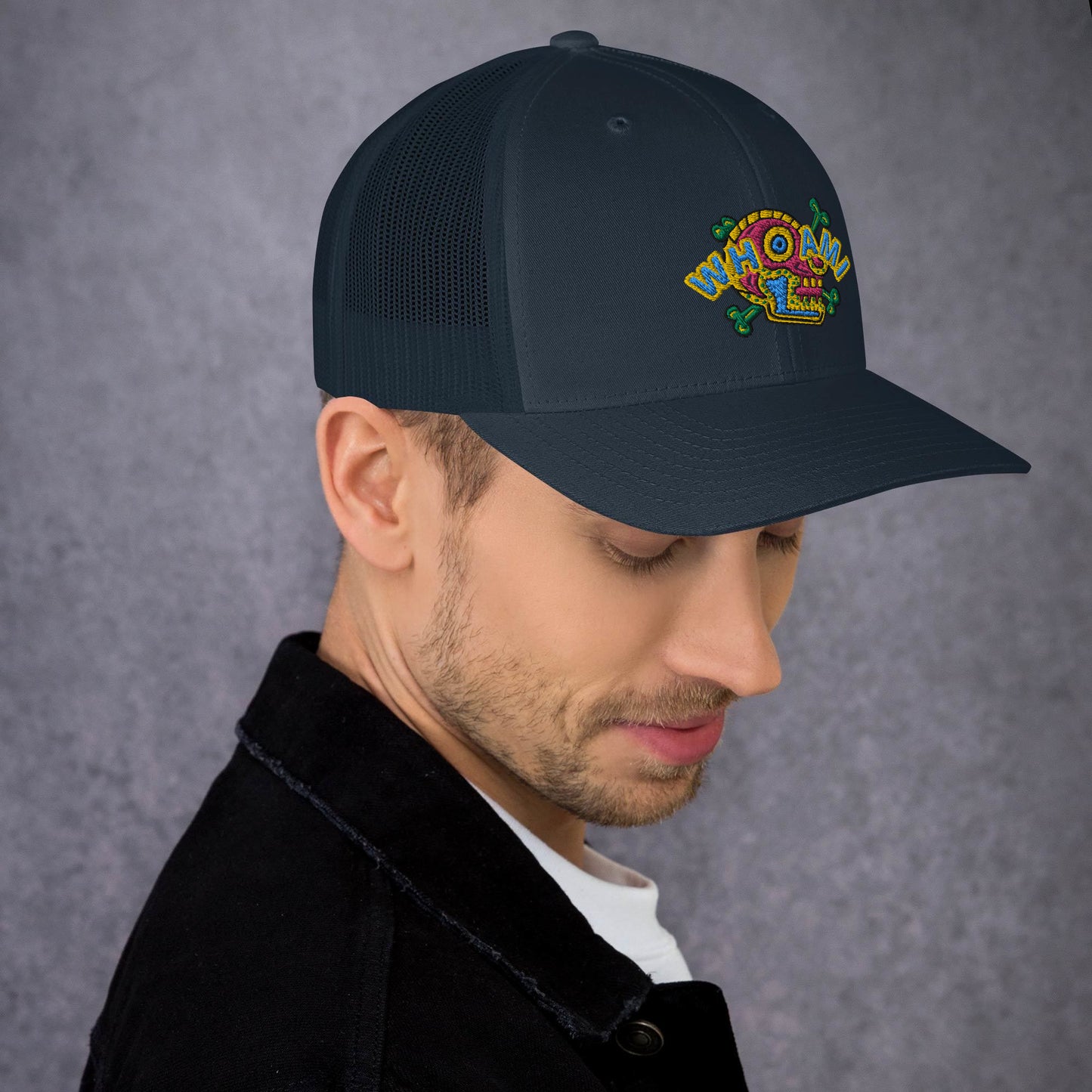 Whoami Skull and bones Trucker Cap