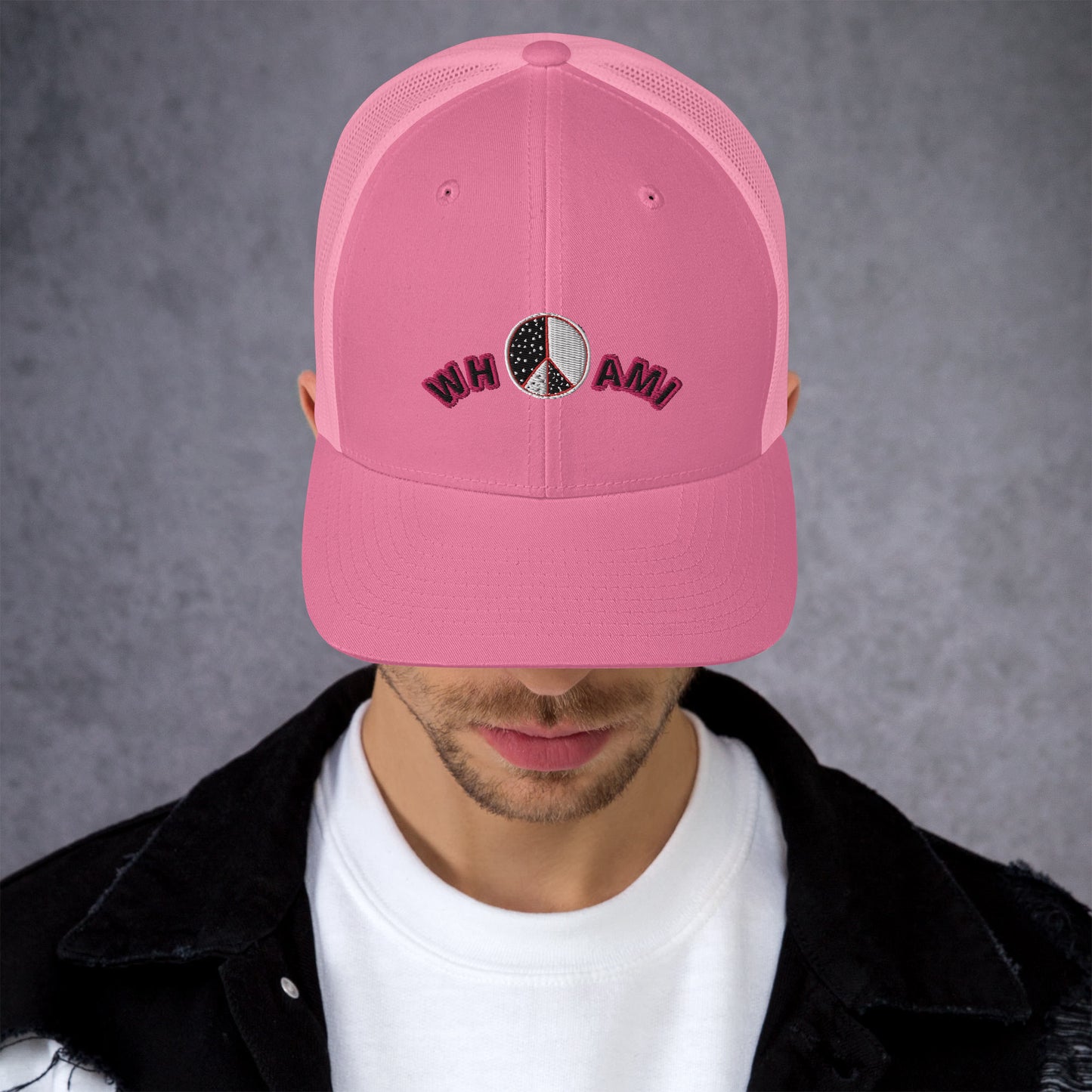 Whoami ying yang peace sign Trucker Cap