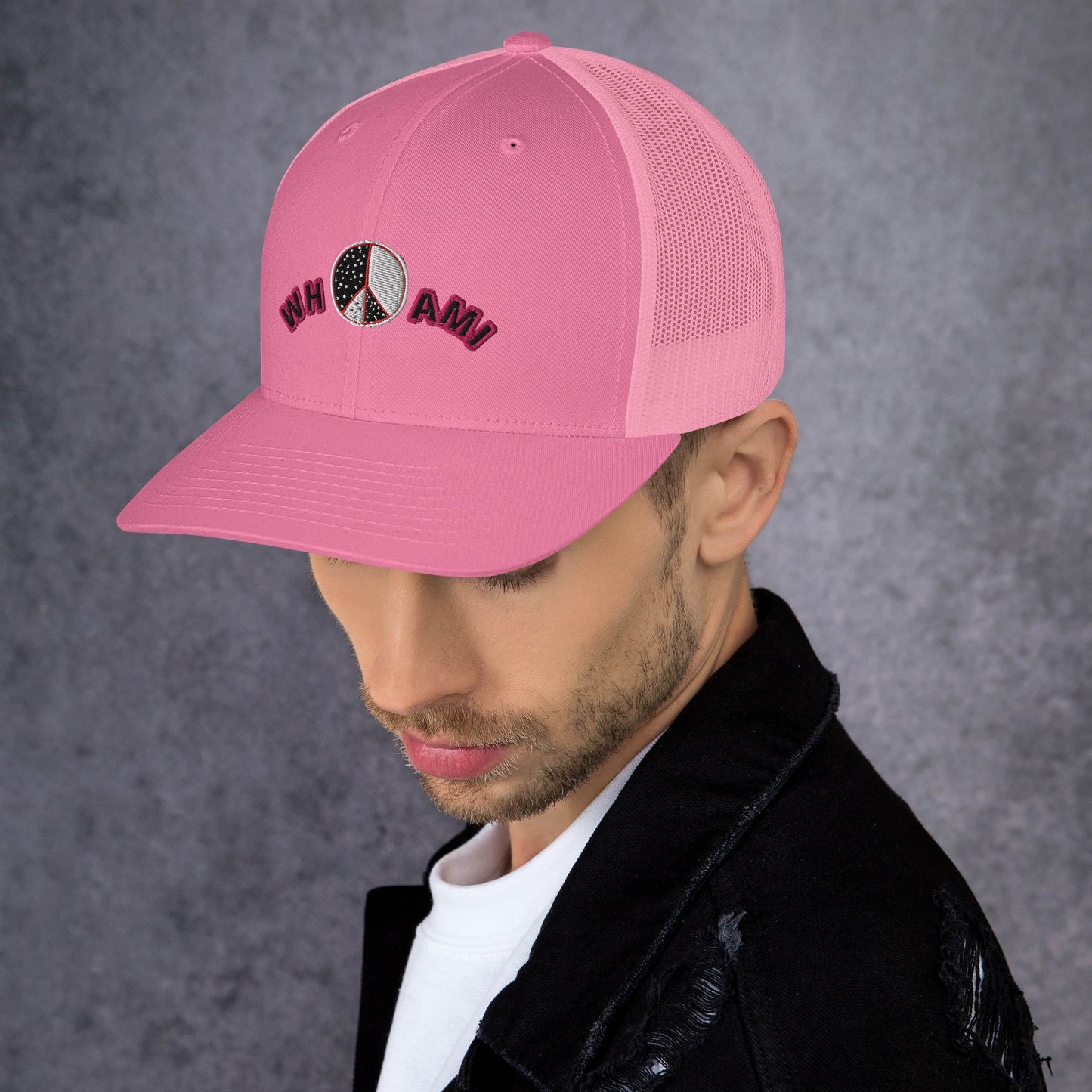 Whoami ying yang peace sign Trucker Cap