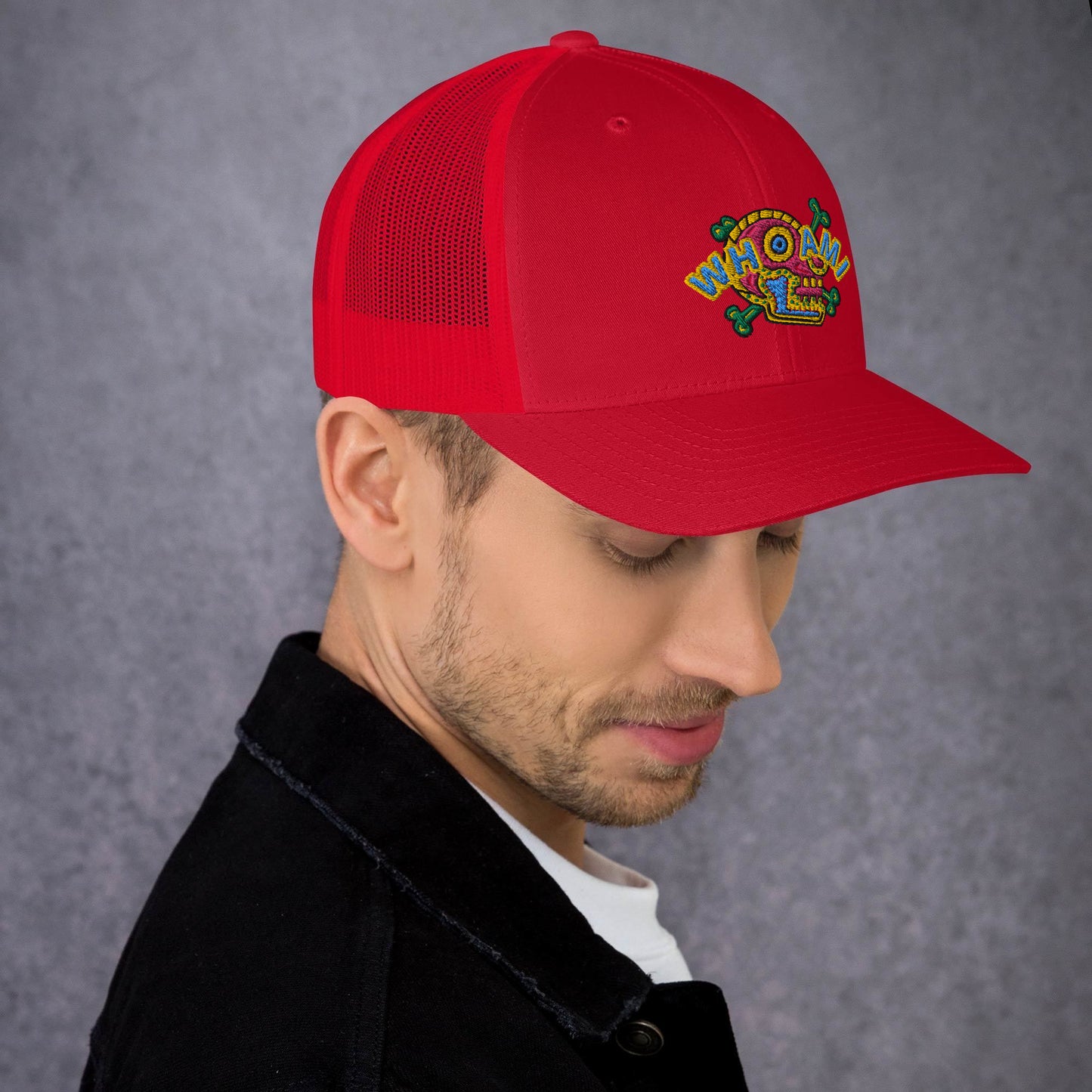 Whoami Skull and bones Trucker Cap