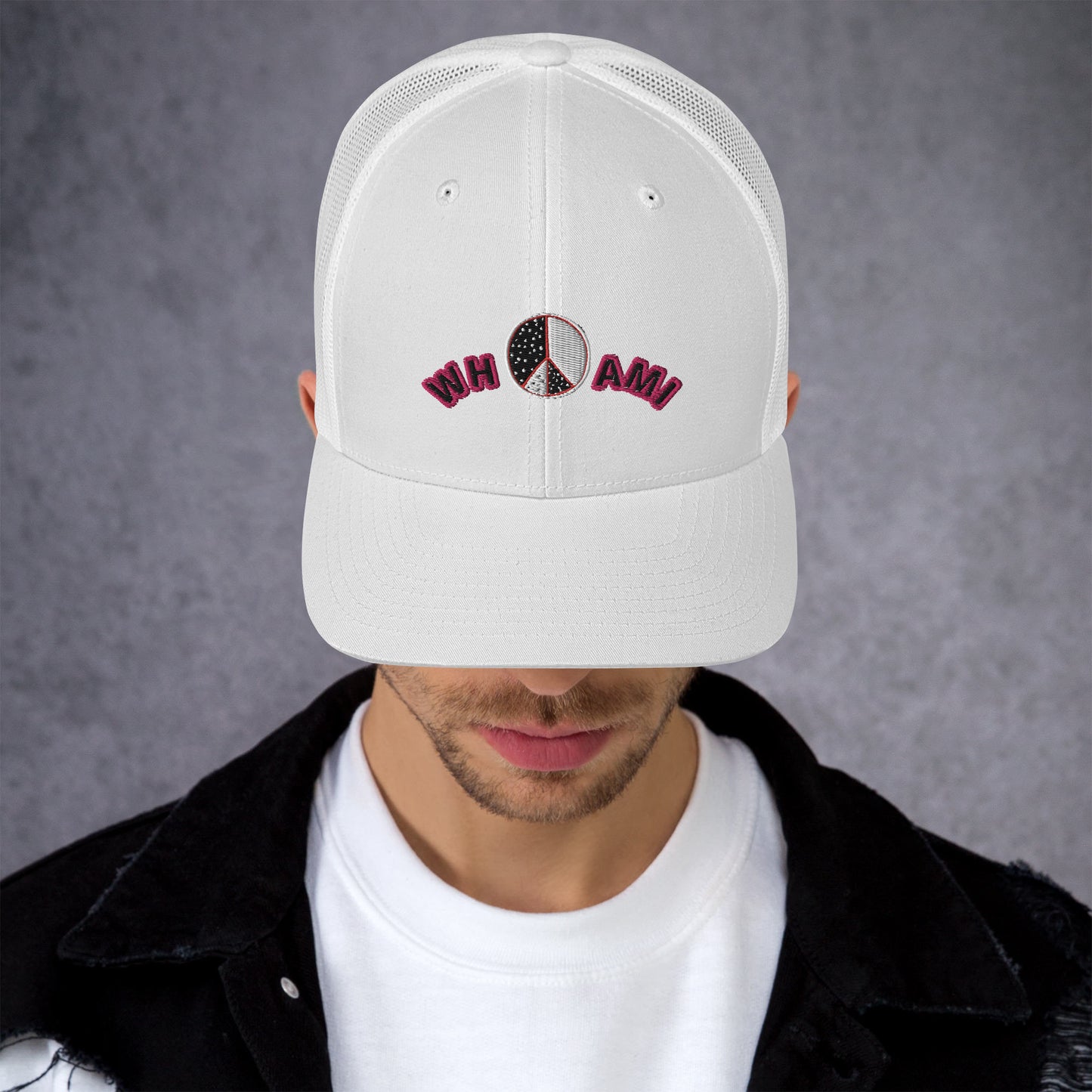 Whoami ying yang peace sign Trucker Cap