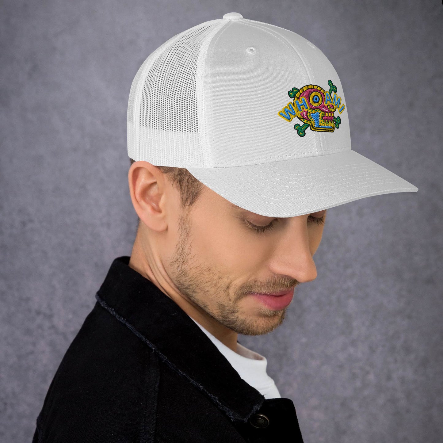 Whoami Skull and bones Trucker Cap