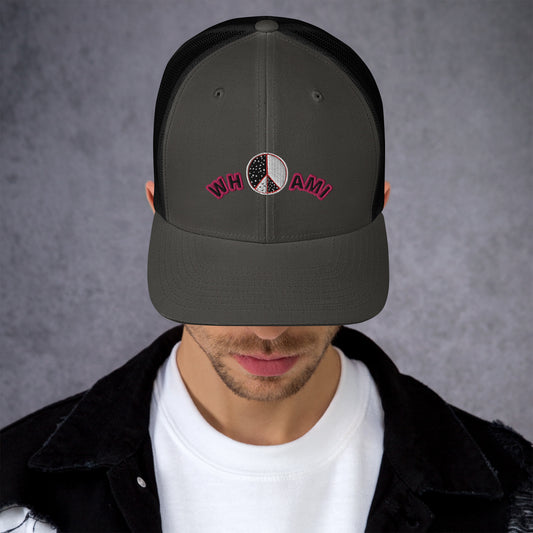 Whoami ying yang peace sign Trucker Cap