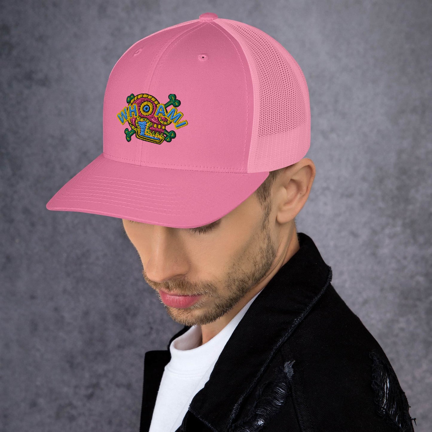 Whoami Skull and bones Trucker Cap